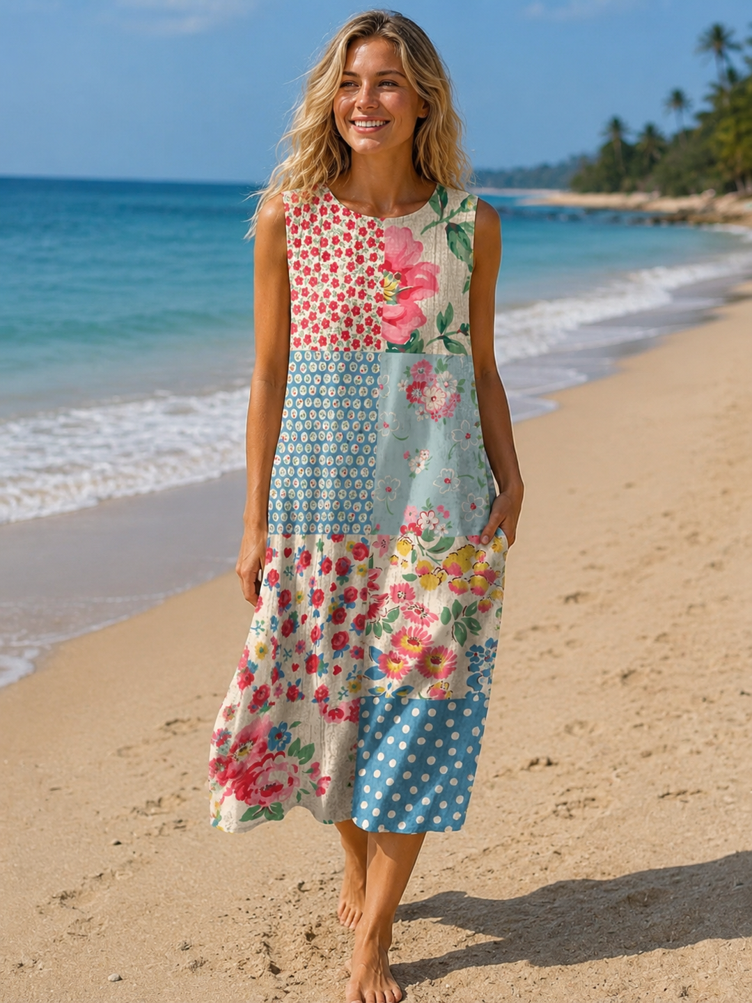 Daisy | Midikleid mit Sonnen-Grafikdruck