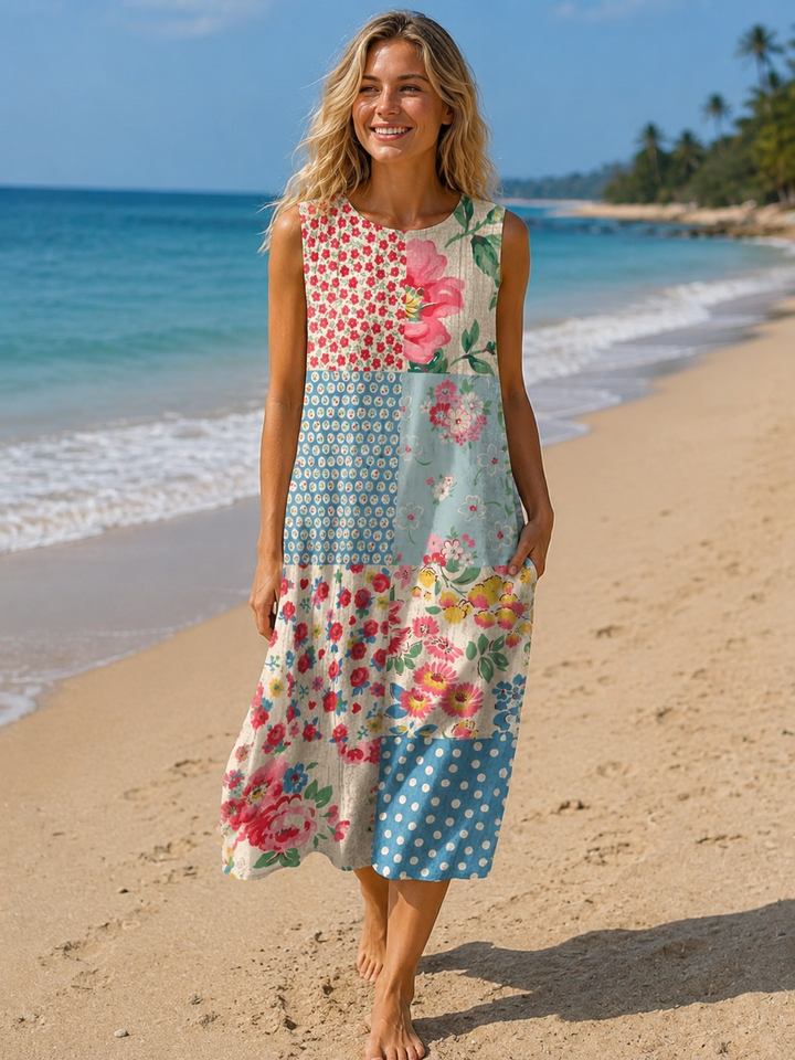 Daisy | Midikleid mit Sonnen-Grafikdruck