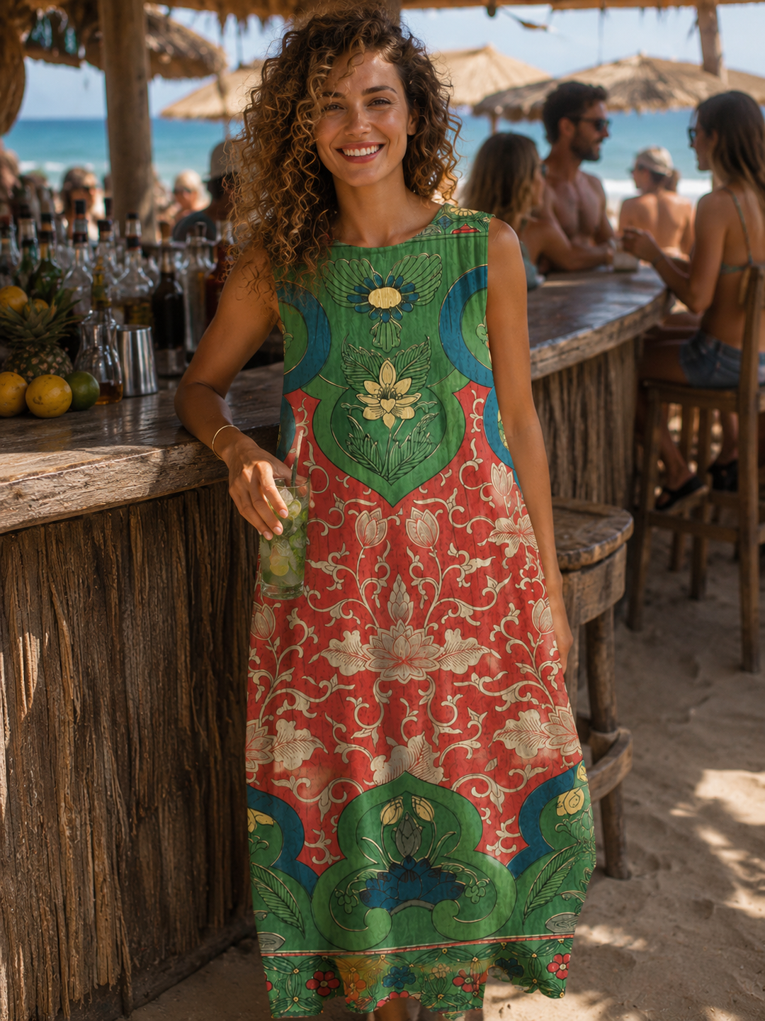 Brigitte | Elegantes Midikleid mit Blumendruck