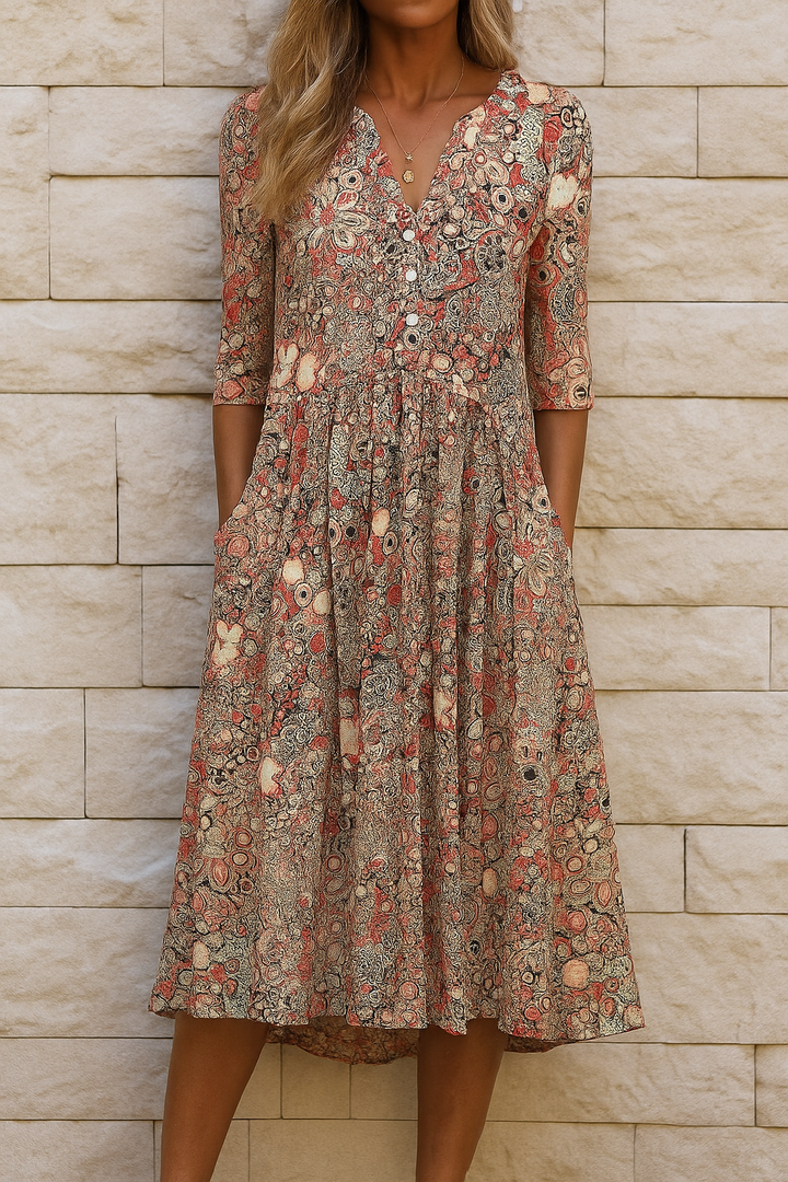 Wilhelmine Konstanz | Elegantes Kleid mit V-Ausschnitt