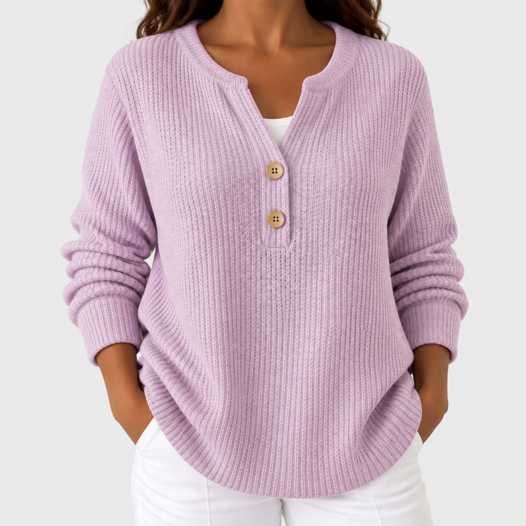 Henley Button Top for Women
