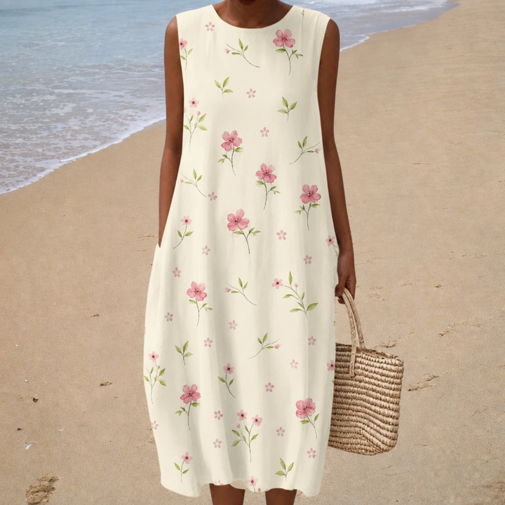 Maja | Midikleid mit Pastellblumen, Baumwollmischung