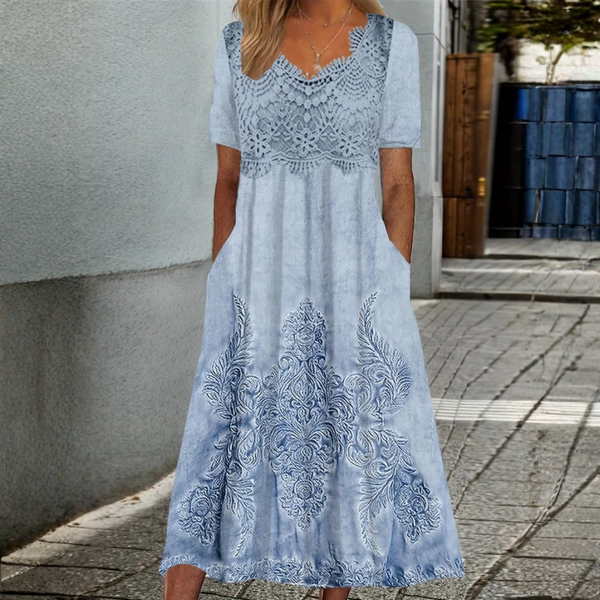 Brunhild Goslar | Elegantes Midi-Kleid mit Blumenmuster