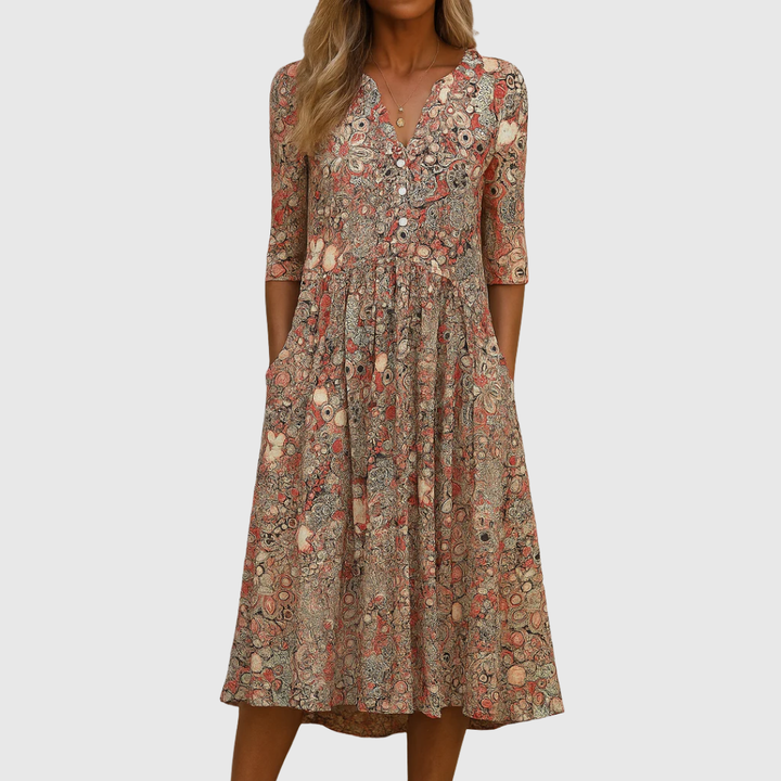 Wilhelmine Konstanz | Elegantes Kleid mit V-Ausschnitt