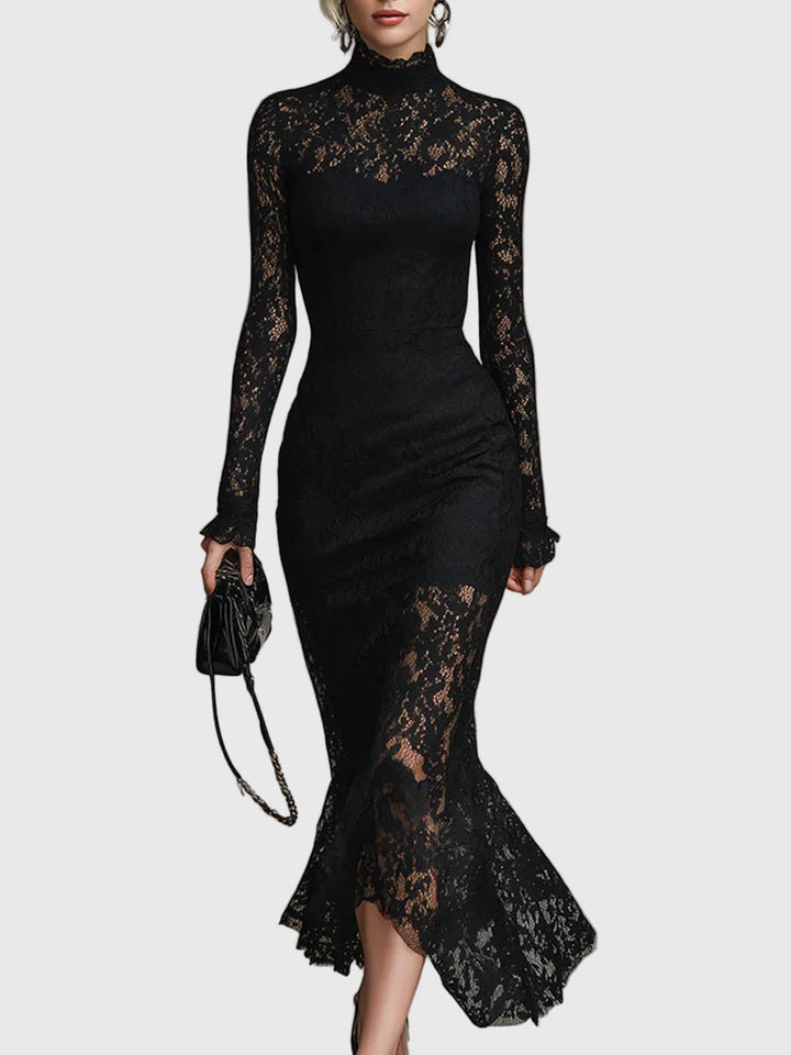 Anna Stralsund | Elegantes Maxikleid mit Ausgestelltem Spitzenrock
