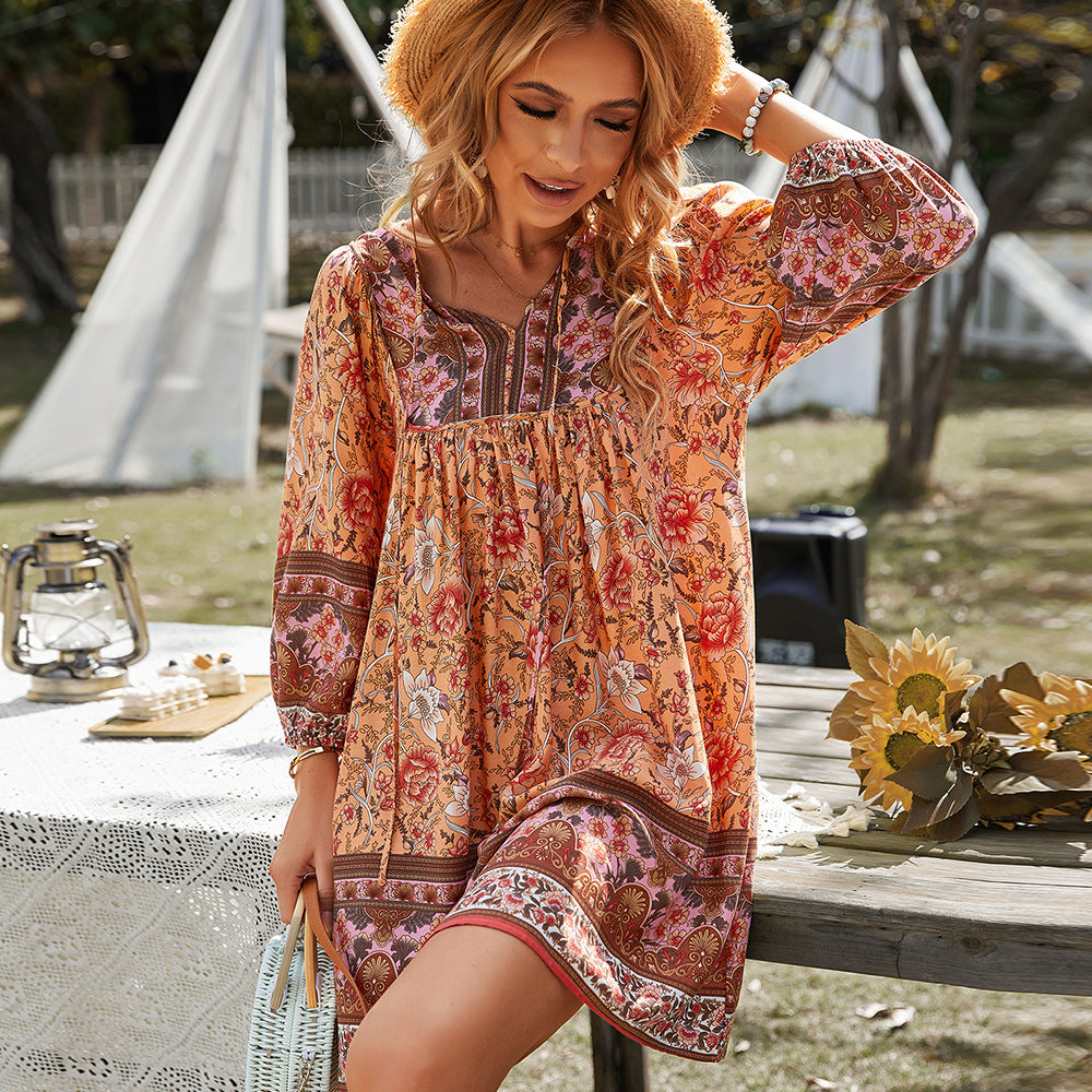 Matilda Trier | Bohemian Tunika Kleid in Orange