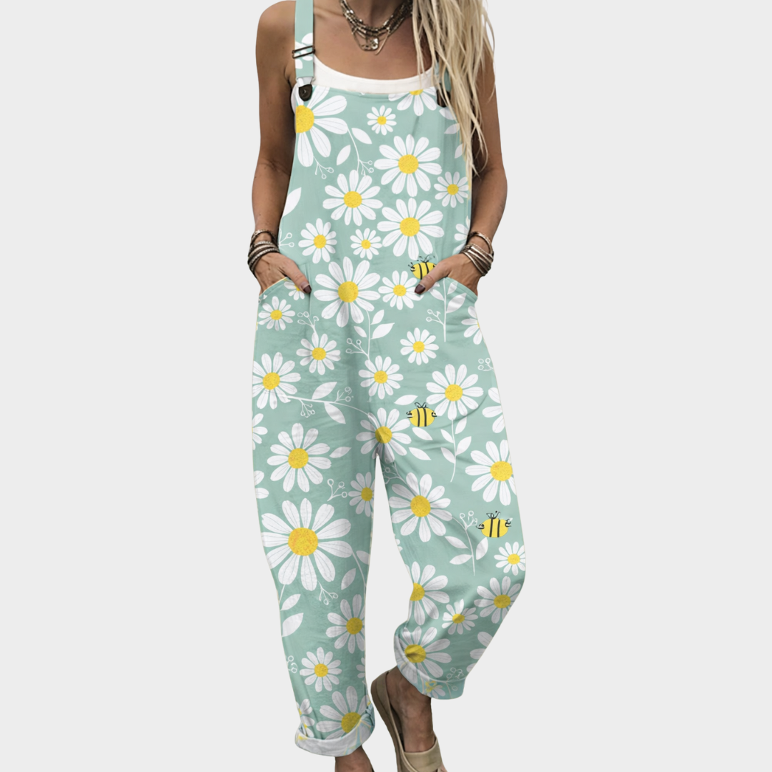Cornelia Rüdesheim | Latzhose mit Margeriten Mintgrün