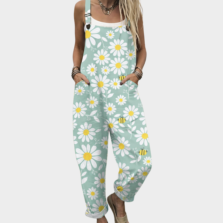 Cornelia Rüdesheim | Latzhose mit Margeriten Mintgrün