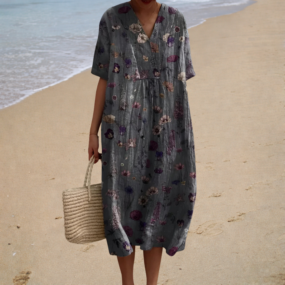Adelheid Baden-Baden | Bequeme Sommerkleid in Beige