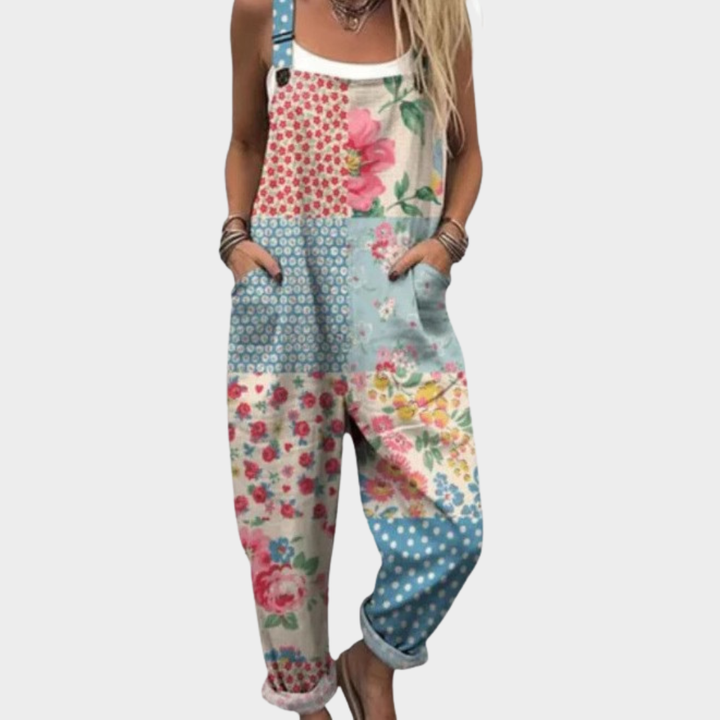Brunhild Weimar | Boho-Patchwork Latzhose Pastell
