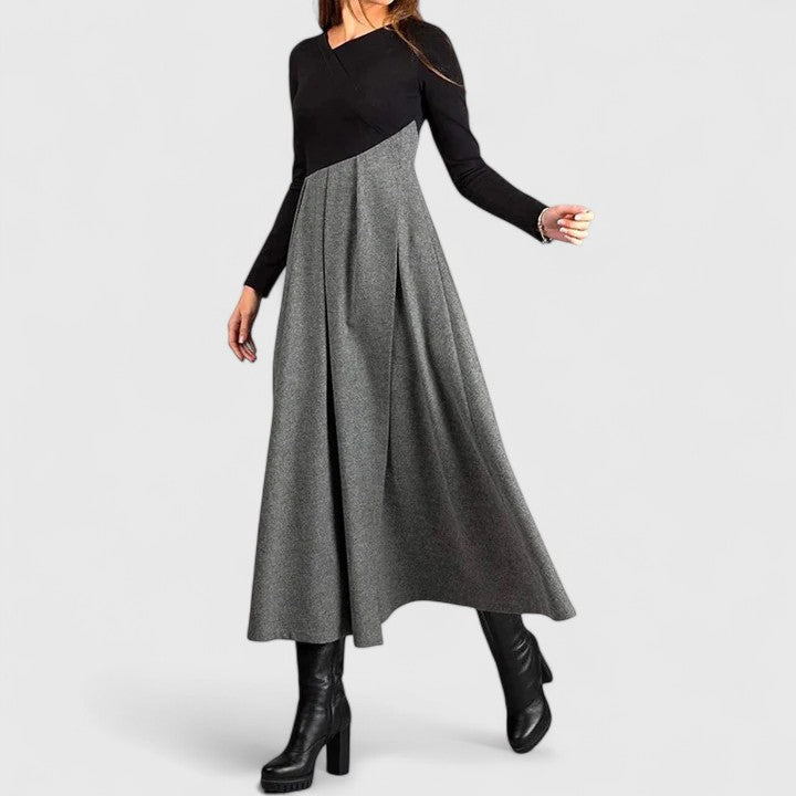 Brunhild Coburg | Elegantes Kleid in Schwarz Grau