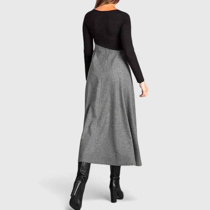 Brunhild Coburg | Elegantes Kleid in Schwarz Grau