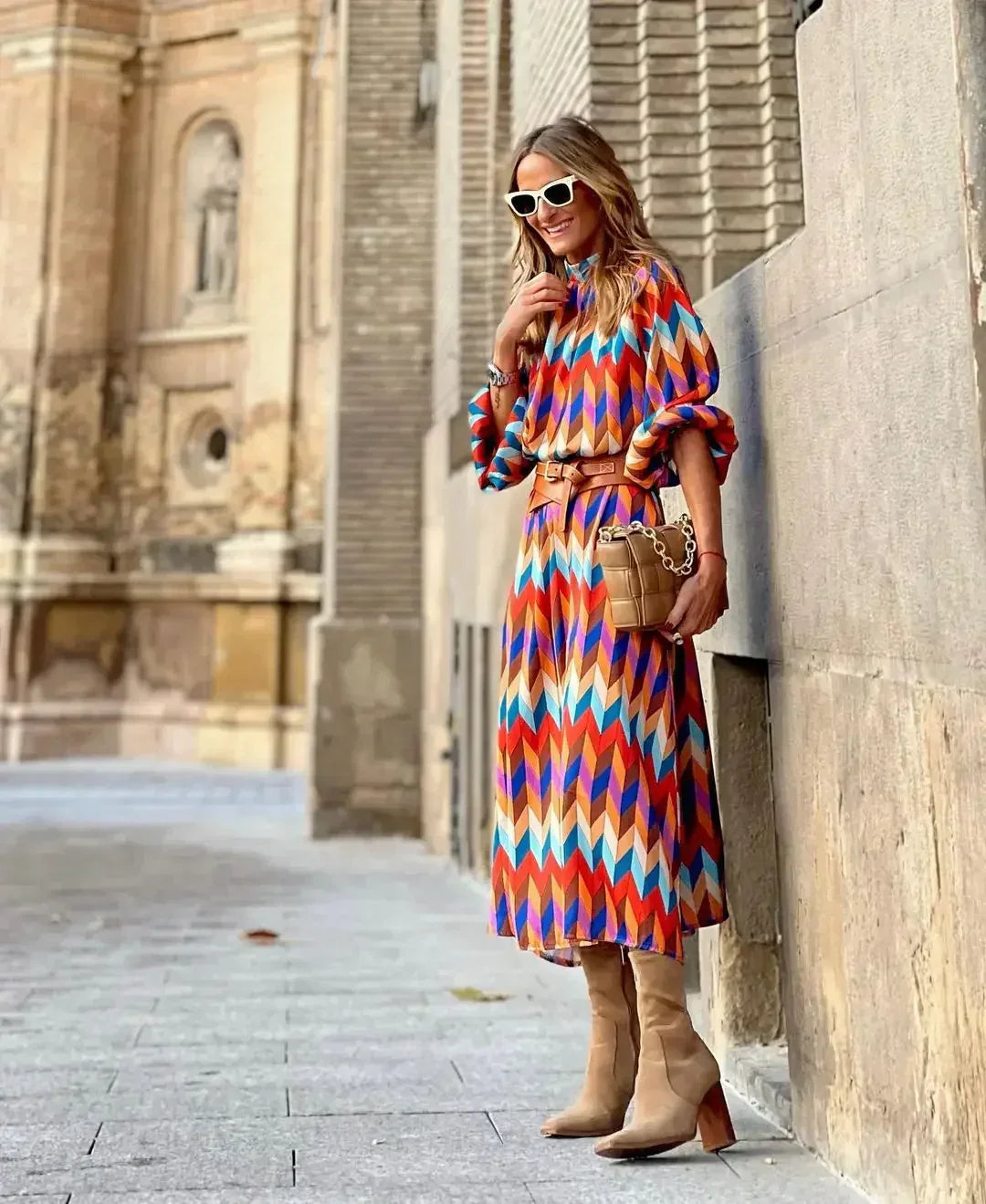 Brunhild Stralsund | Vibrante Geometrische Kleid