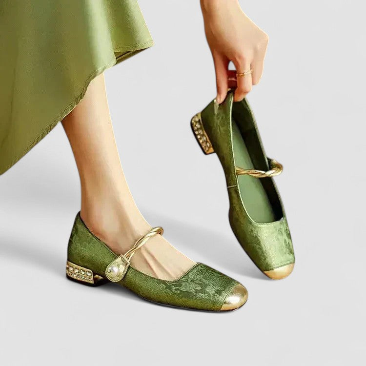 Frieda Konstanz | Orthopädische Mary Jane Schuhe in Grün