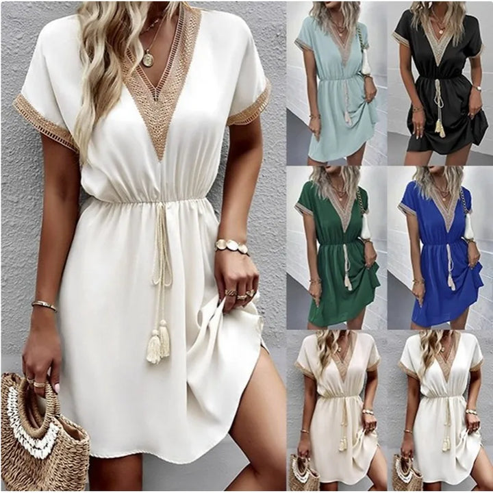 Greta Dresden | Elegantes Boho-Kleid in Weiß