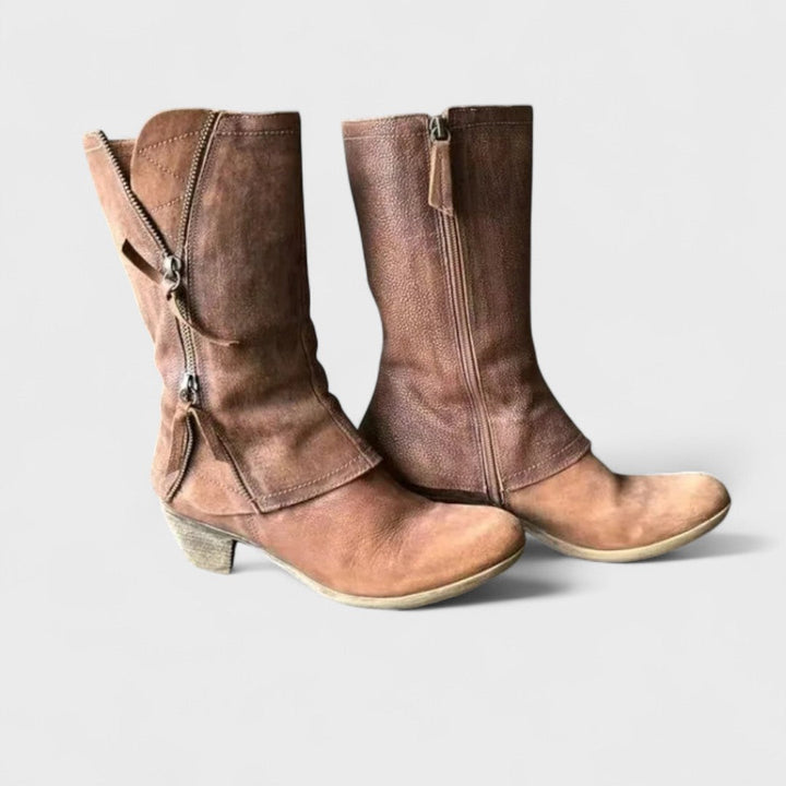 Lena Coburg | Vintage Stiefel Bis Zur Wadenmitte