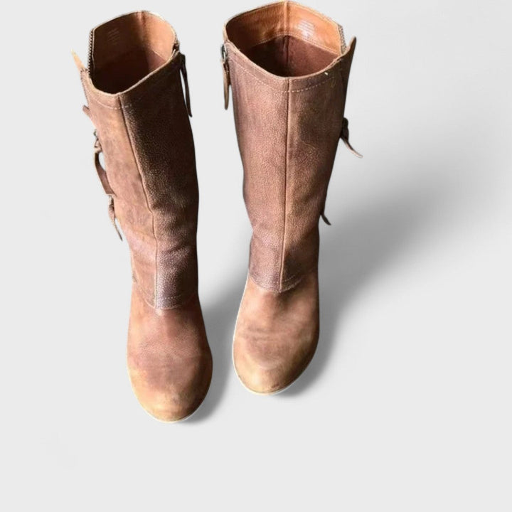 Lena Coburg | Vintage Stiefel Bis Zur Wadenmitte