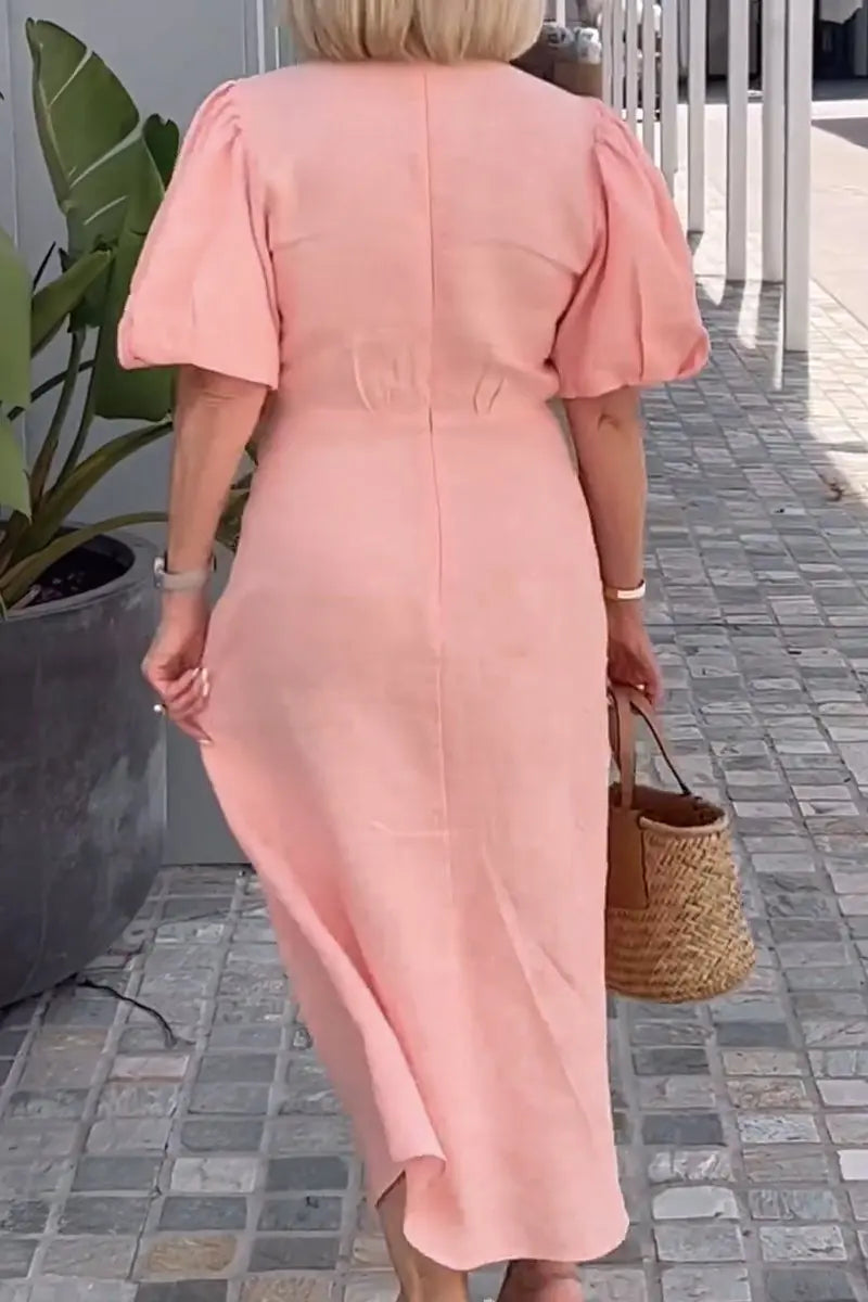 Cornelia Potsdam | Elegantes Midi-Kleid mit V-Ausschnitt