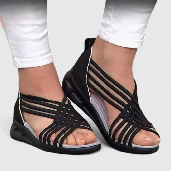 Lena Konstanz | Elegante Orthopädische Sandalen in Schwarz