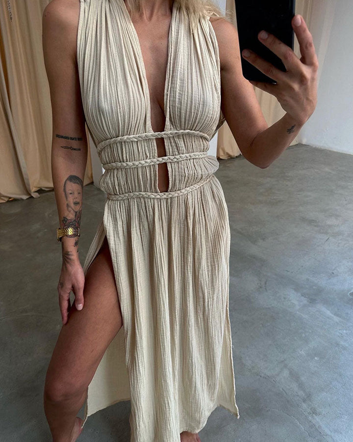 Theresa Wernigerode | Texturiertes Kleid mit Schlitz