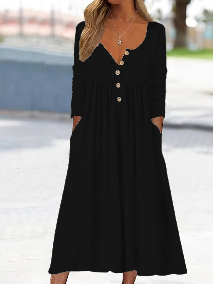 Ida Bamberg | Midi-Kleid mit Knöpfen Vorn