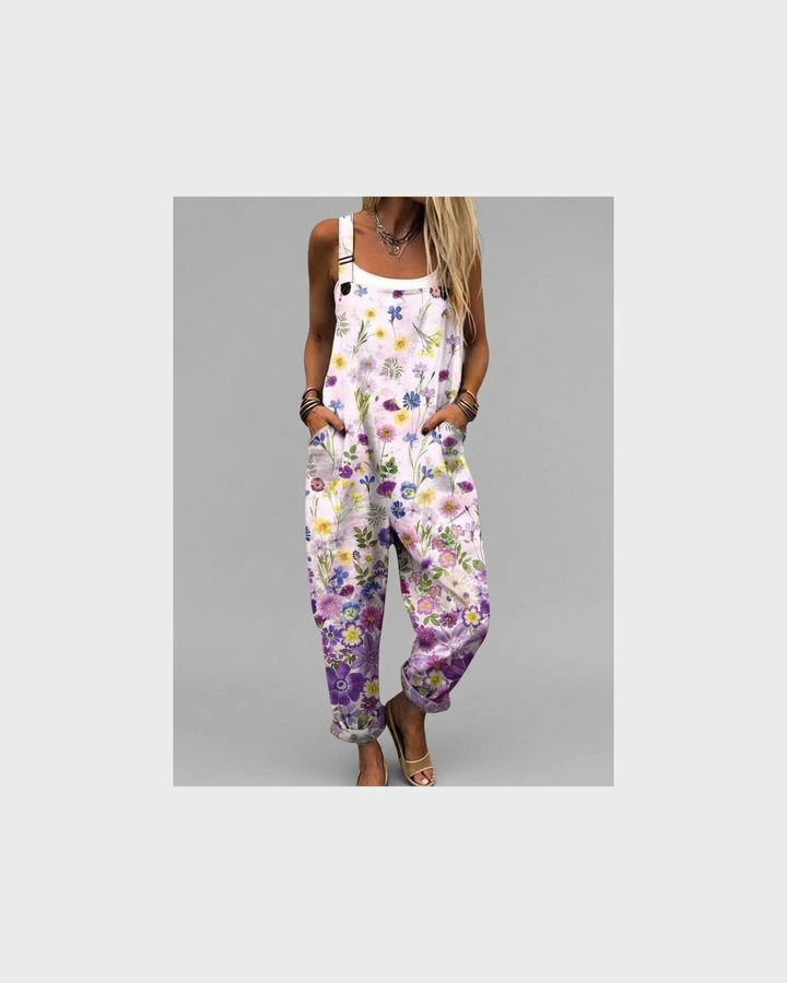 Amalia Ulm | Latzhose mit Wildblumen Flieder