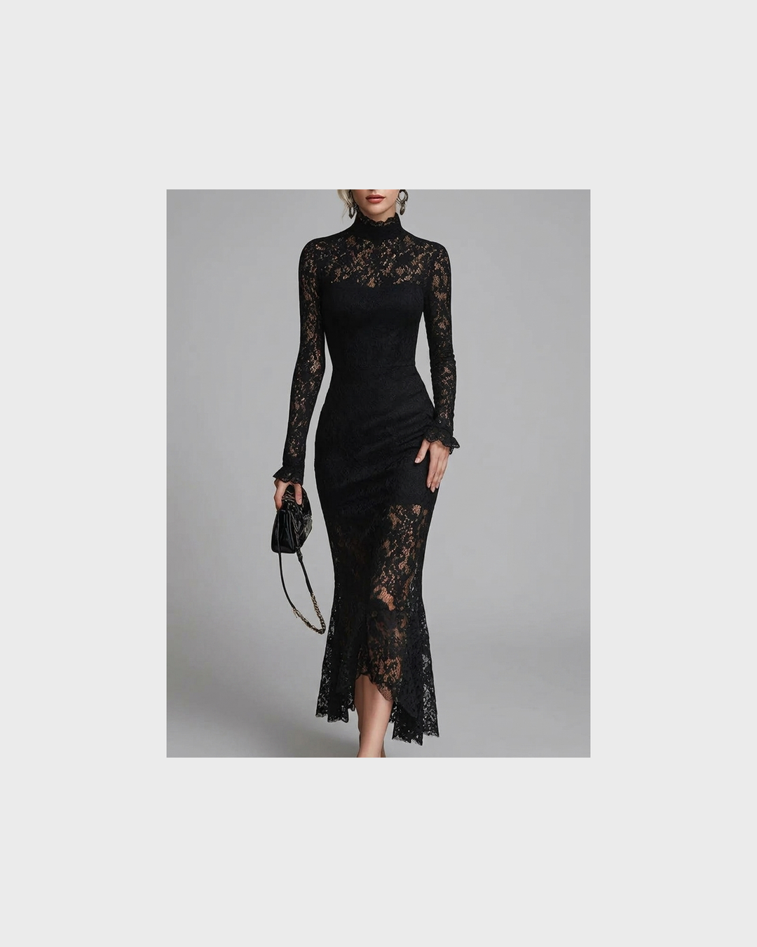 Anna Stralsund | Elegantes Maxikleid mit Ausgestelltem Spitzenrock