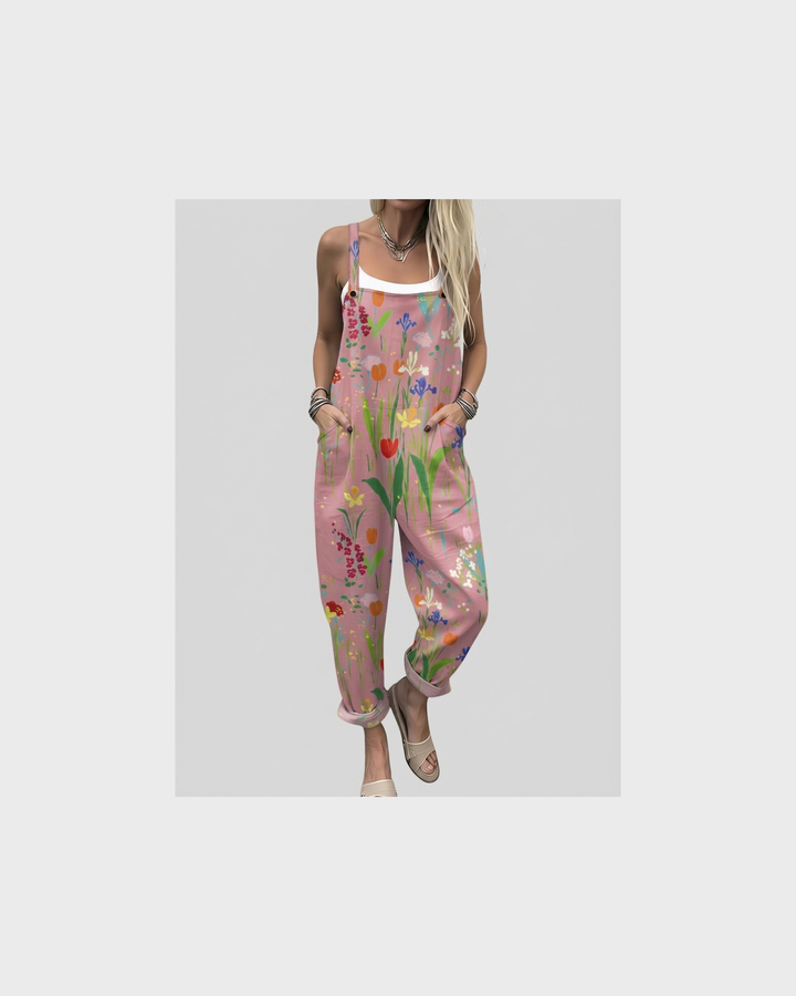 Brunhild Aachen | Rosa Latzhose mit Wildblumen