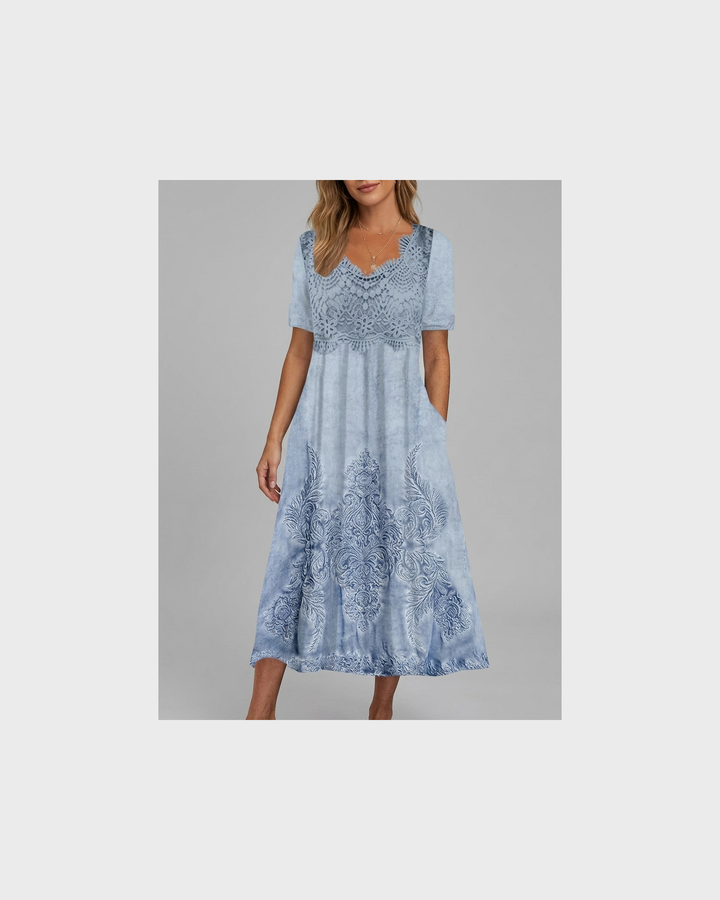 Brunhild Goslar | Elegantes Midi-Kleid mit Blumenmuster