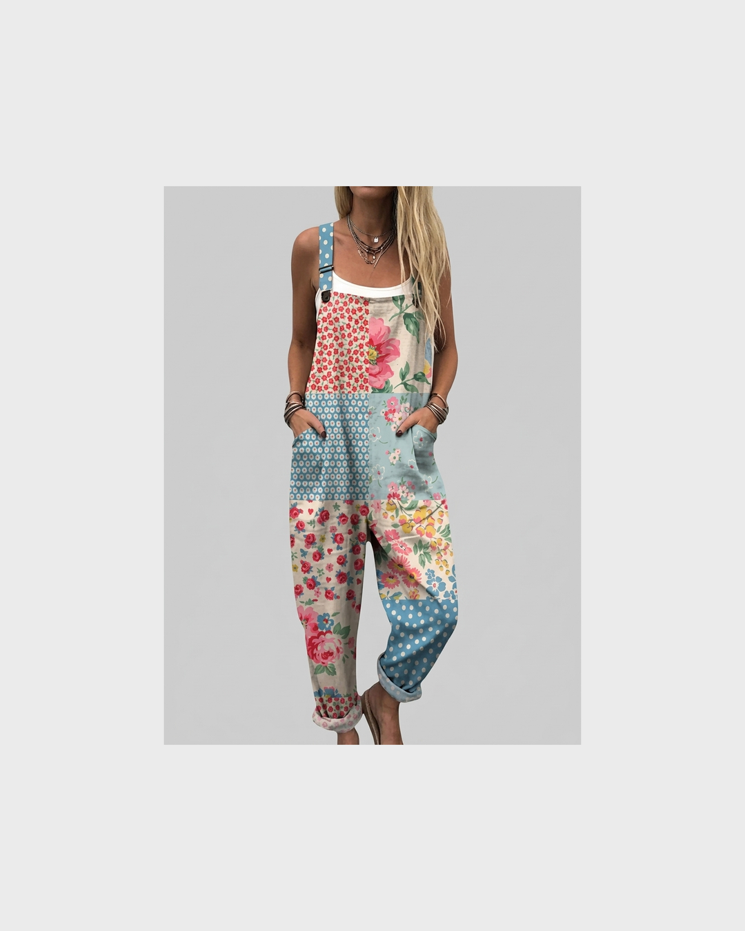 Brunhild Weimar | Boho-Patchwork Latzhose Pastell