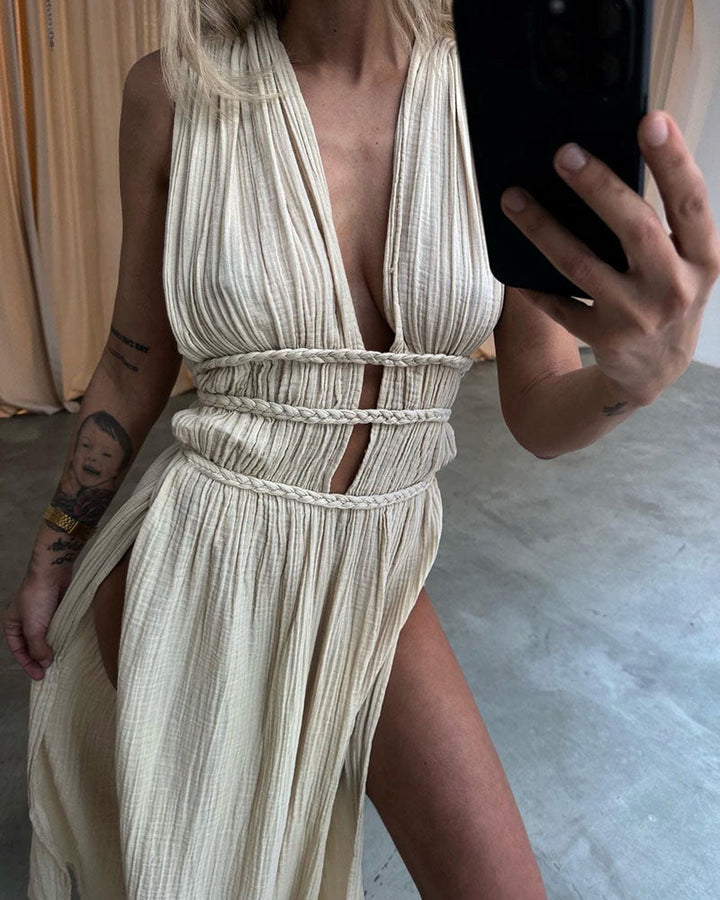 Theresa Wernigerode | Texturiertes Kleid mit Schlitz