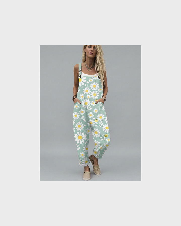 Cornelia Rüdesheim | Latzhose mit Margeriten Mintgrün
