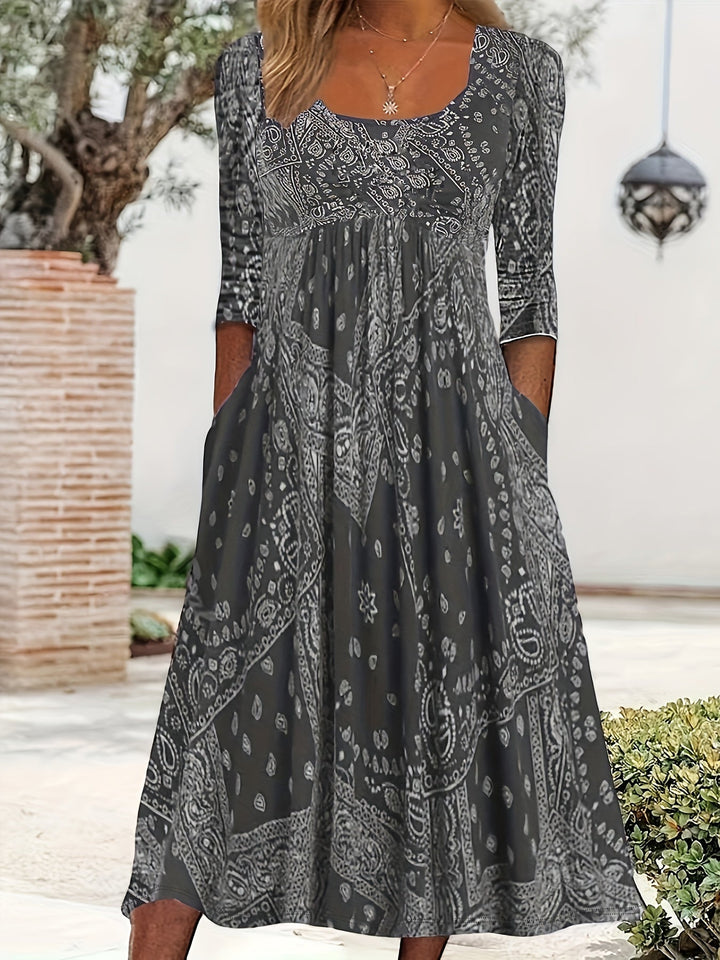 Isolde Weimar | Midi-Kleid mit Langen Ärmeln Casual