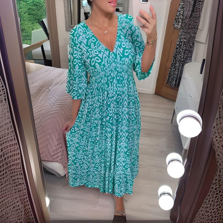 Marlene Wismar | Bedrucktes Boho-Kleid in Rot