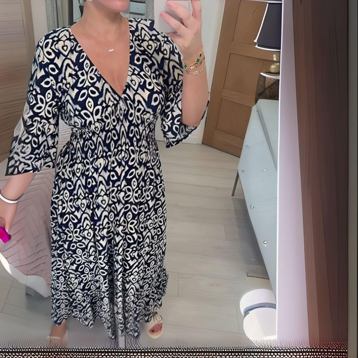 Marlene Wismar | Bedrucktes Boho-Kleid in Rot