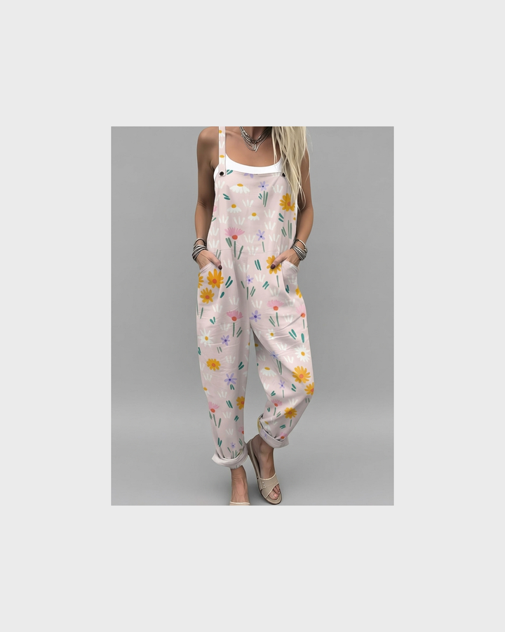 Elise Bautzen | Florale Latzhose Zartrosa