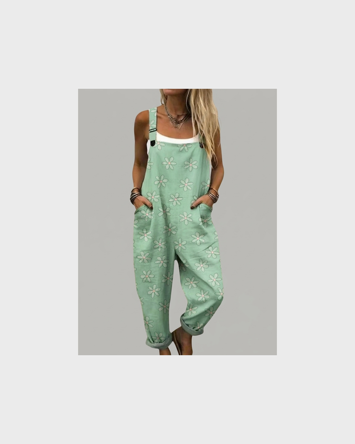 Emma Wernigerode | Florale Latzhose Mintgrün