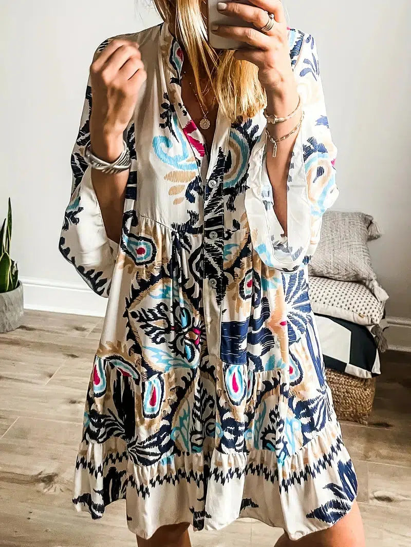 Anna Rothenburg | Bohemian Tunika Kleid in Mehrfarbig