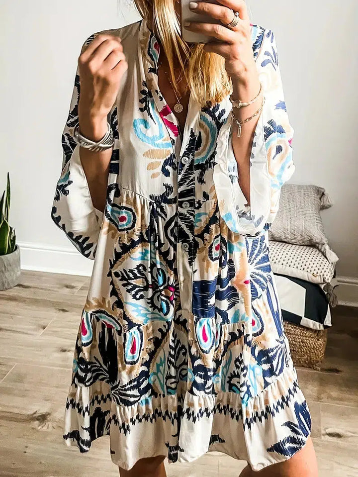 Anna Rothenburg | Bohemian Tunika Kleid in Mehrfarbig