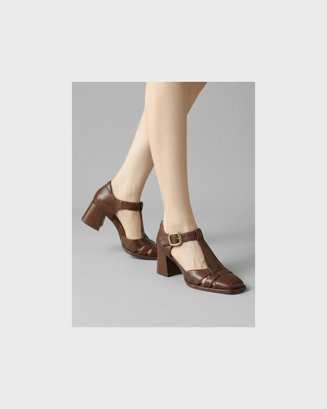 Greta Passau | Orthopädische T-Strap Blockabsatzsandalen