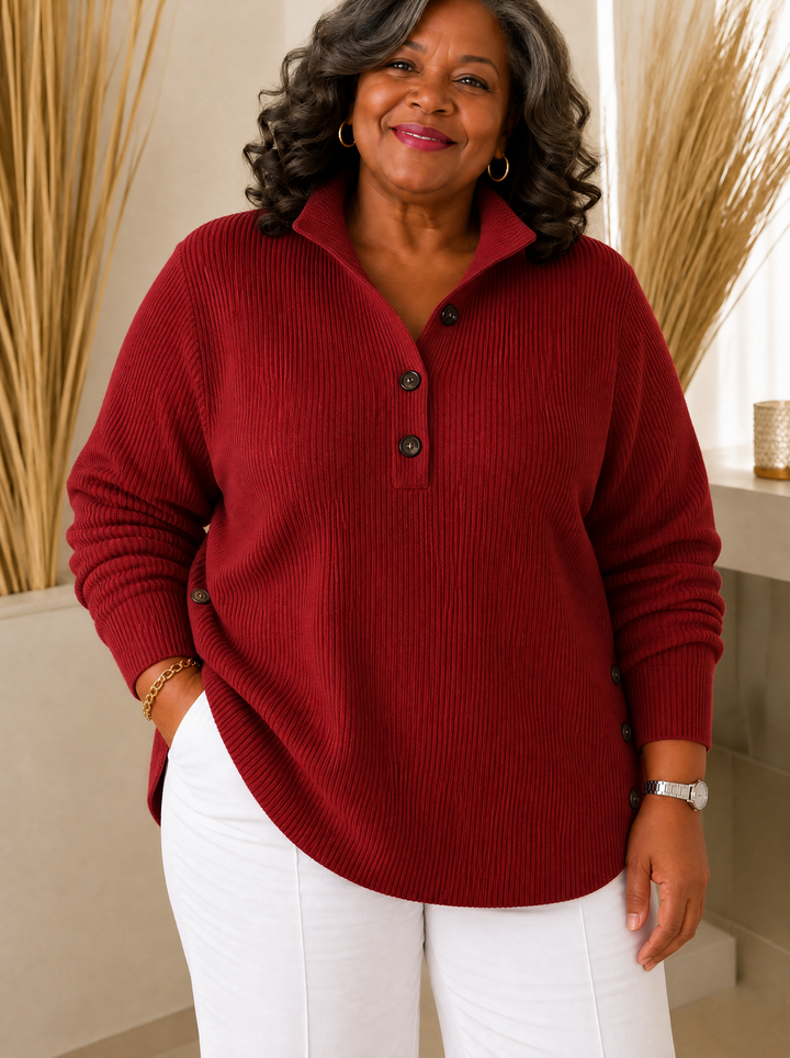 V-Neck Polo Jumper for Women