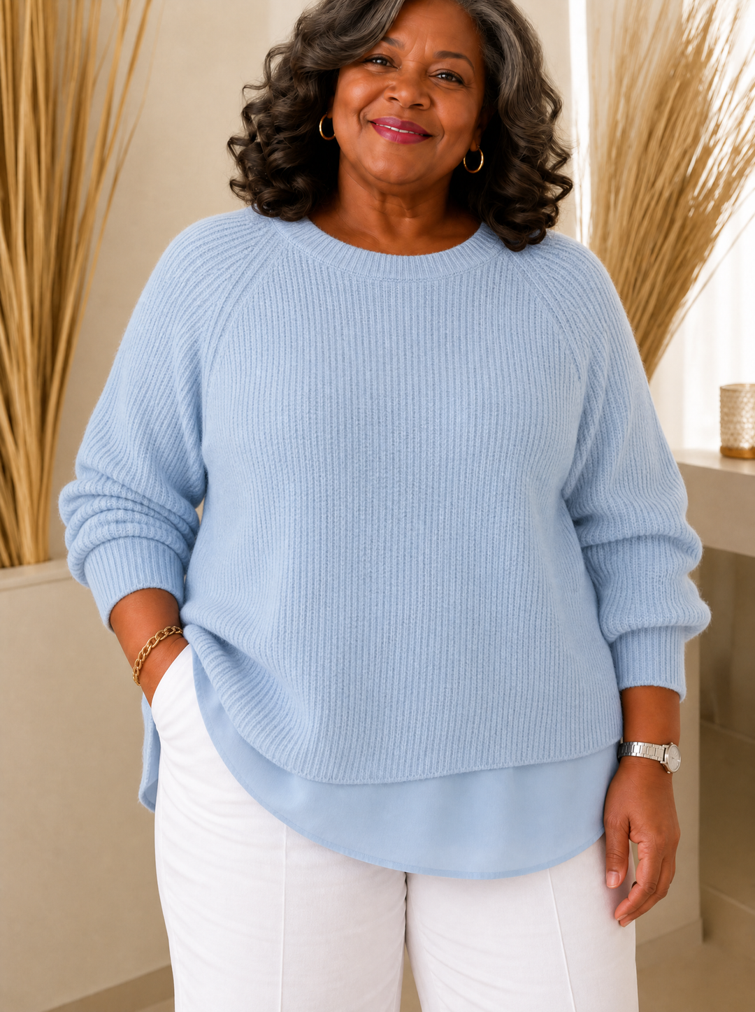 Layered-Look Jumper for Women