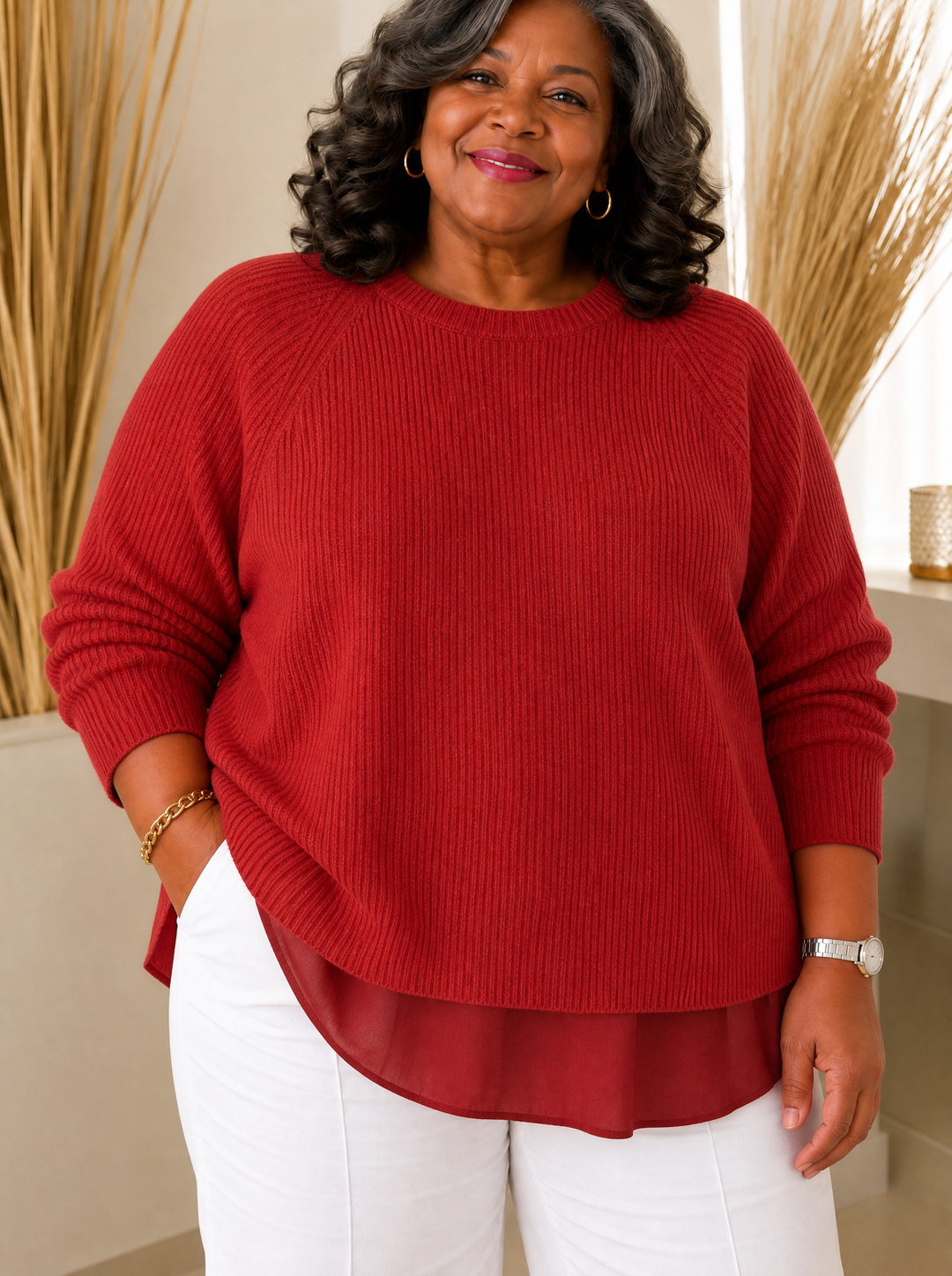 Layered-Look Jumper for Women