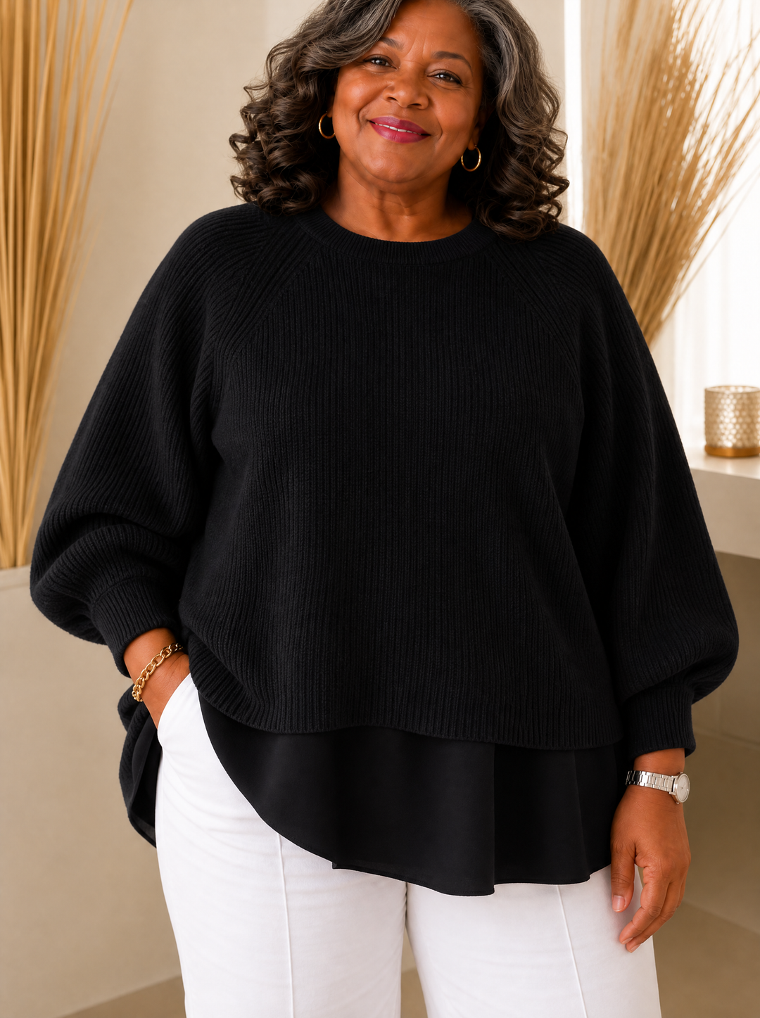 Layered-Look Jumper for Women