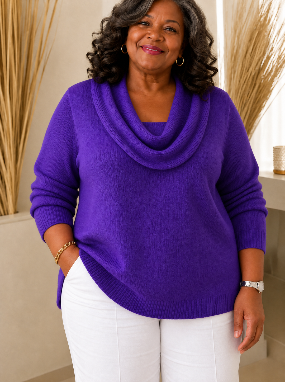 Cowl Neck Jumper for Women