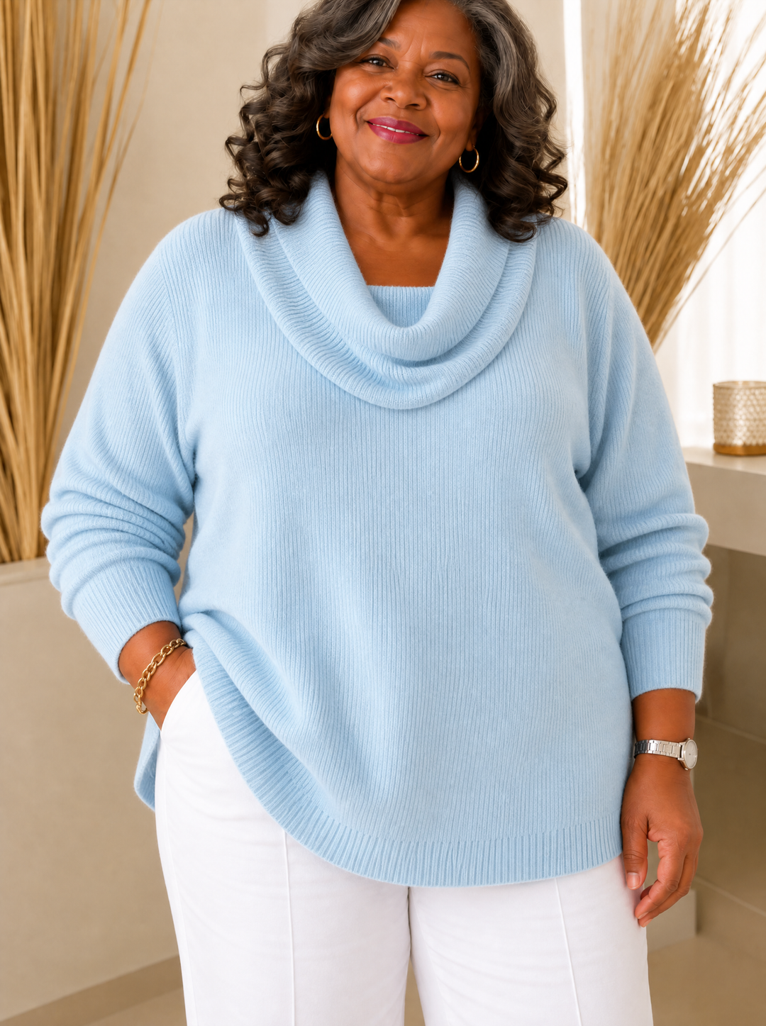 Cowl Neck Jumper for Women