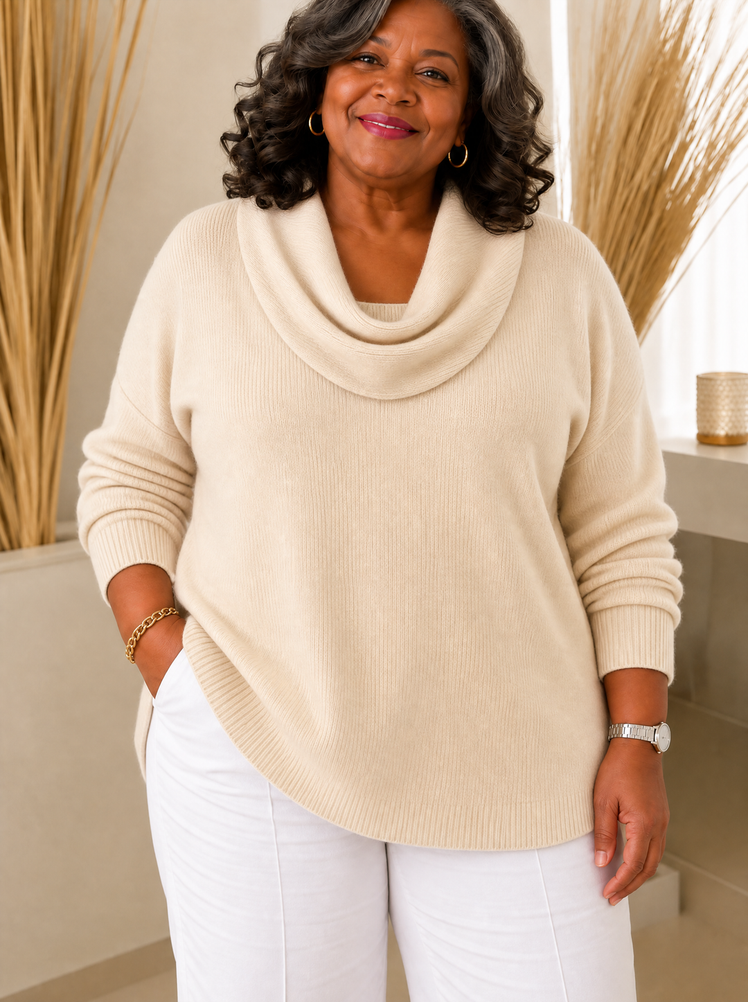 Cowl Neck Jumper for Women