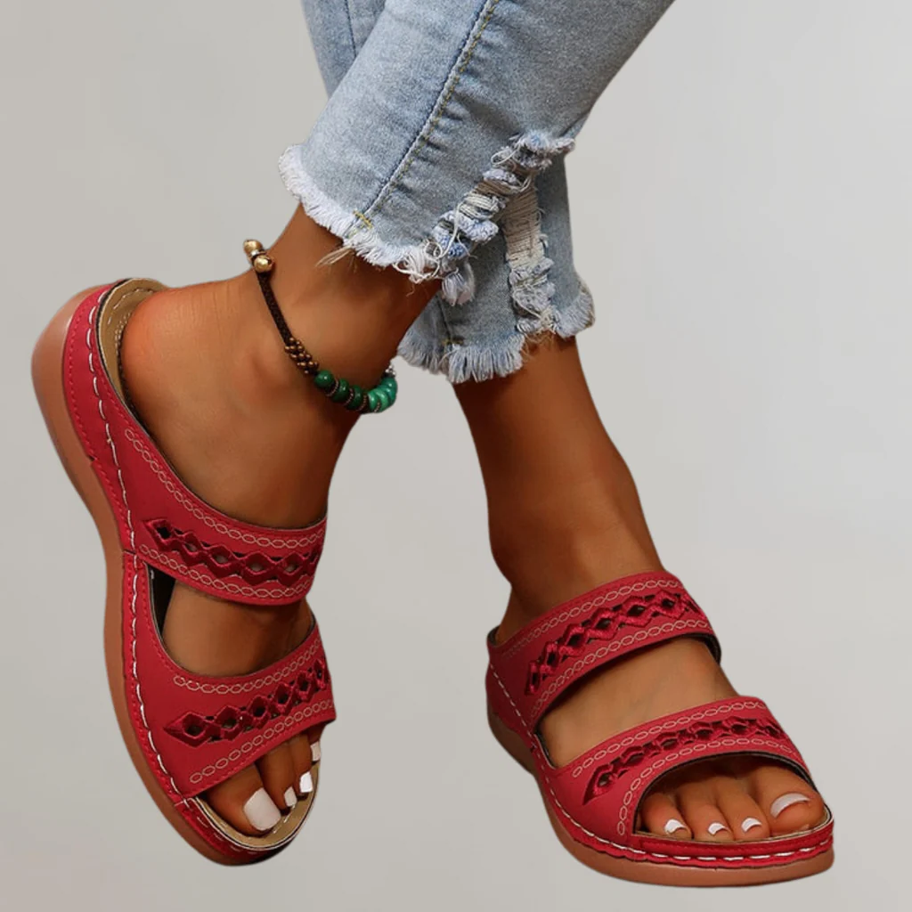 Amalia Stralsund | Elegante Orthopädische Sandalen in Rot