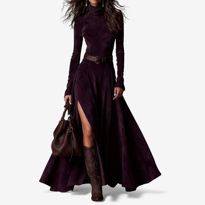 Elise Konstanz | Elegantes Langes Kleid mit Inkludiertem Gürtel
