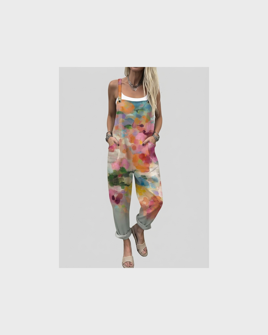 Irmgard Baden-Baden | Latzhose mit Aquarell-Blumen